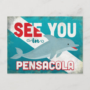 Postal Pensacola Dolphin - Viaje retro vintage