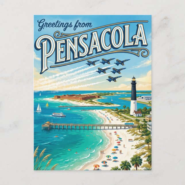 Postal Pensacola EE. UU. (Anverso)