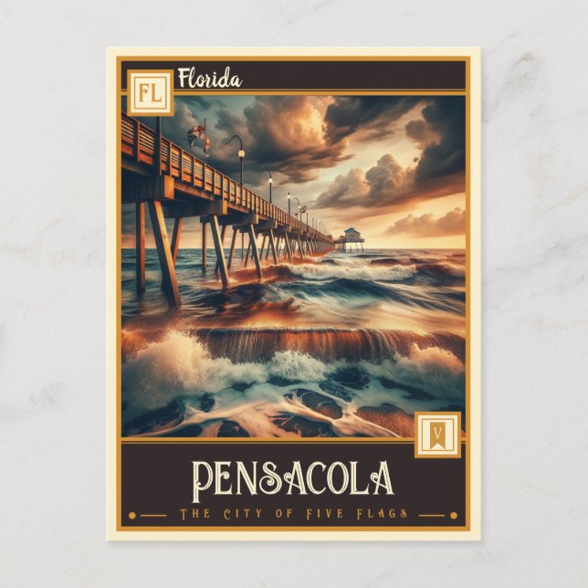 Postal Pensacola, Florida | Vintage (Anverso)