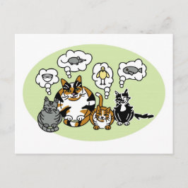 Postal Pensamiento de los gatos