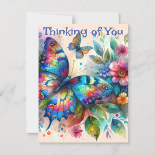Postal Pensamiento personalizado de las mariposas