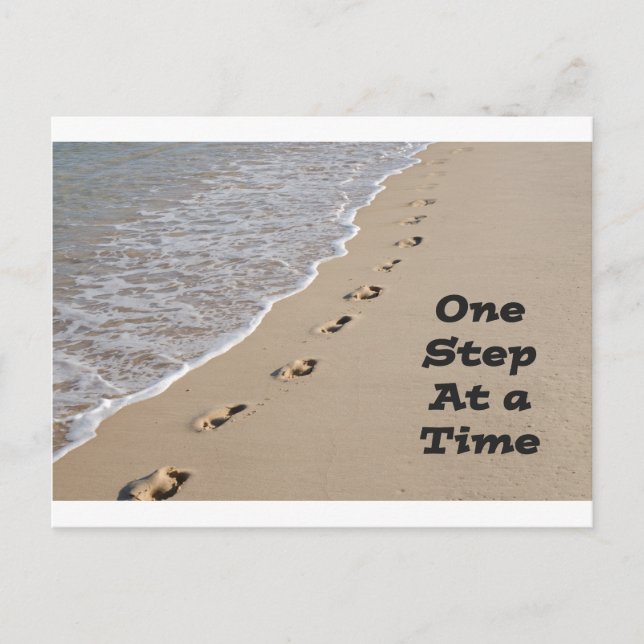 Postal Pensamiento positivo con un paso a la vez (Anverso)
