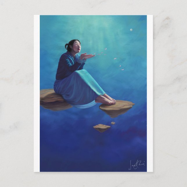 Postal Pensamientos como Petales Rosas (Anverso)