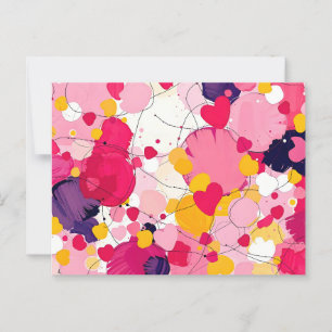 Postal "Pensamientos de amor al azar" - Resumen colorido