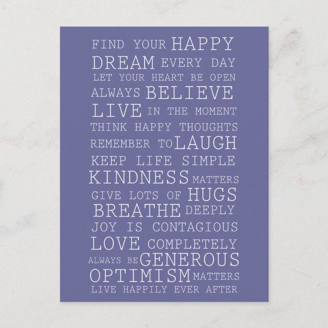 Postal Pensamientos Positivos (Anverso)