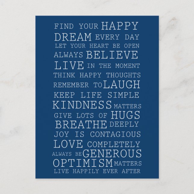 Postal Pensamientos positivos (Anverso)