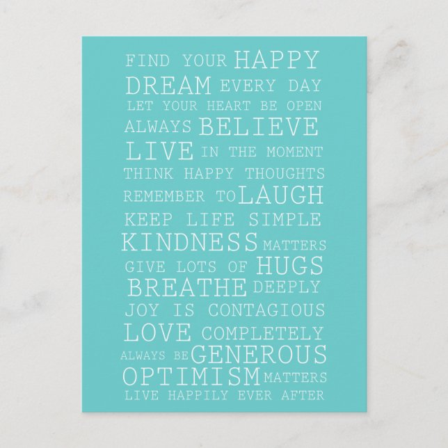 Postal Pensamientos positivos (Anverso)