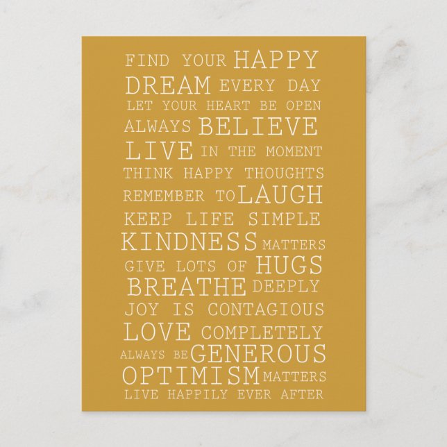 Postal Pensamientos positivos (Anverso)