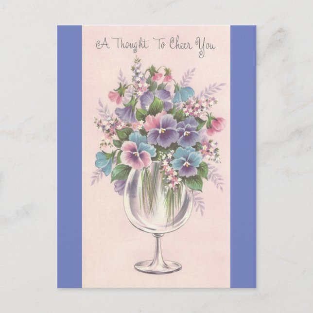 Postal Pensamientos Vintage De Alegría (Anverso)