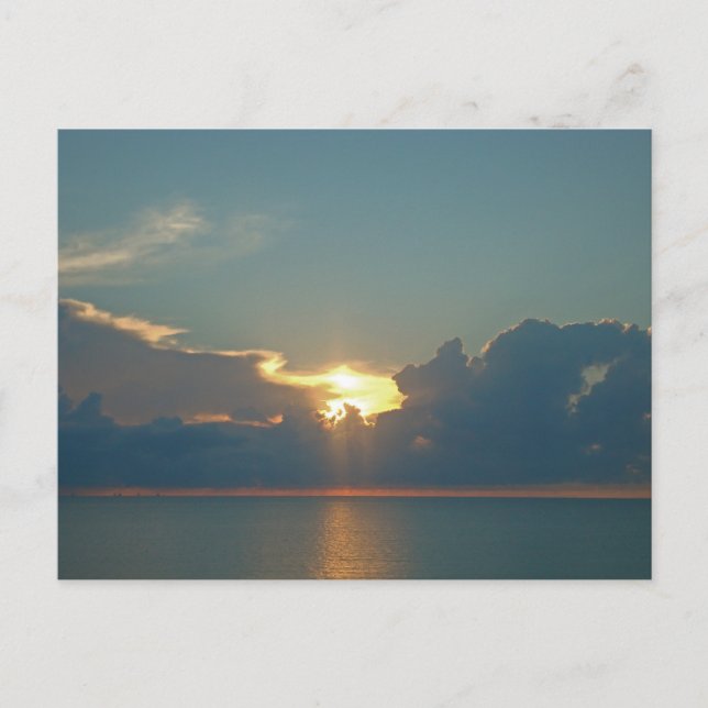 Postal Pensando en la playa de fotos del Océano Pacífico (Anverso)