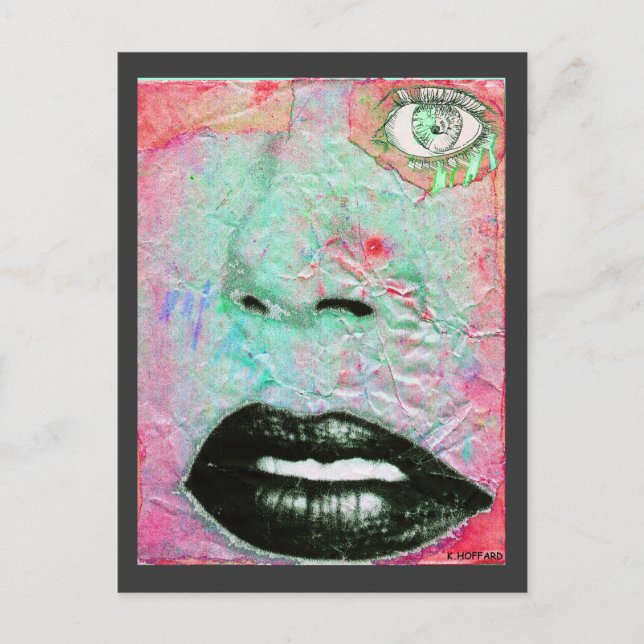 Postal "Pensando en rosa" (Anverso)