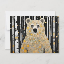 Postal Pensando en ti, abrazo de oso lindo