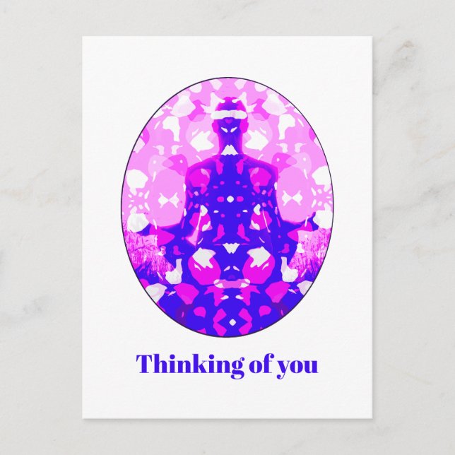 Postal Pensando en ti el rosa rosado sentado del yoga ros (Anverso)
