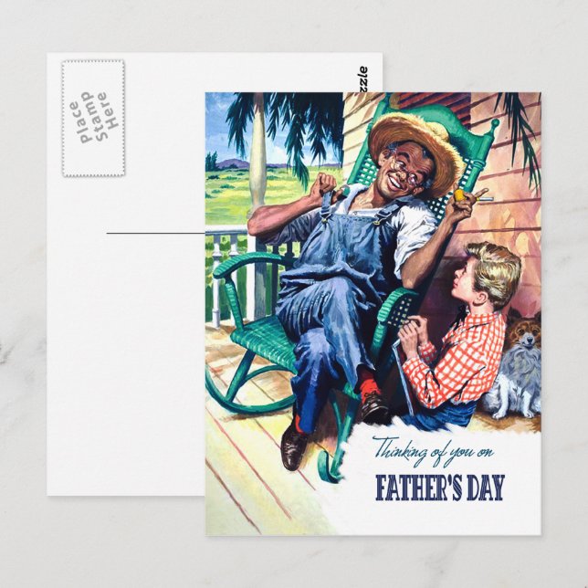 Postal Pensando en ti en el Día del Padre (Anverso / Reverso)