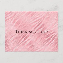 Postal Pensando en ti en la impresión de animales de cebr