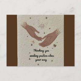 Postal "Pensando en ti: enviando vibraciones positivas a