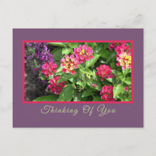 POSTAL "PENSANDO EN TI" FLORAL/LANTANA