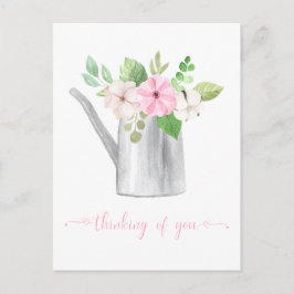 Postal Pensando en Ti Flores Blancas y Rosadas en Regader