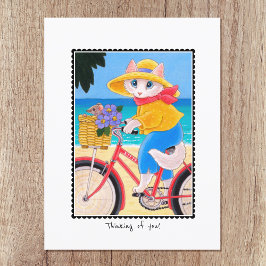Postal 'Pensando en ti' Personalizado de bicicletas para 