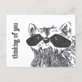 Postal Pensando en ti Woodland Cute Raccoon