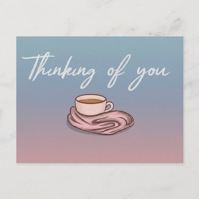 Postal "Pensando en ti y enviando abrazos cálidos" (Anverso)