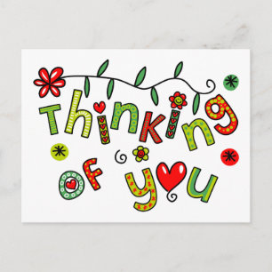 Postal Pensando en tu Personalizado Doodle Textos