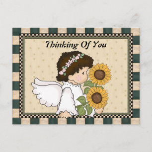 Postal Pensando En Usted Angel Postcard