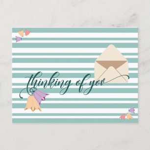 Postal Pensando en usted Bell Flowers con texto editable