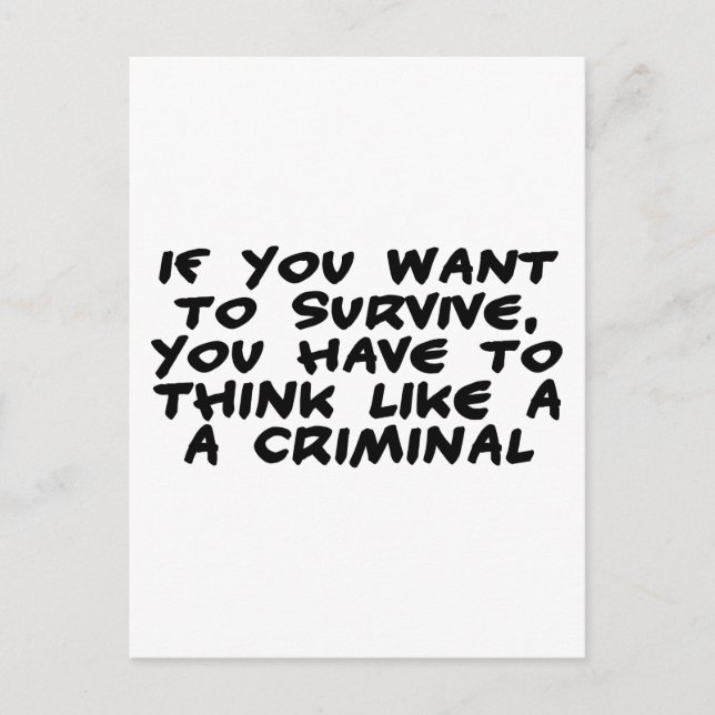 Postal Pensar Como Un Criminal (Anverso)