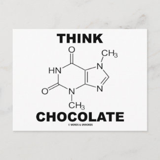 Postal Pensar en el chocolate (química de la Molécula de 
