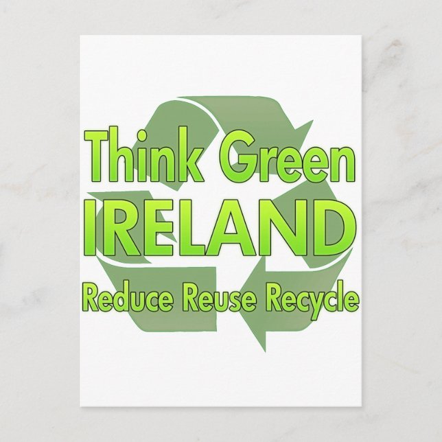 Postal Pensar en Irlanda verde (Anverso)