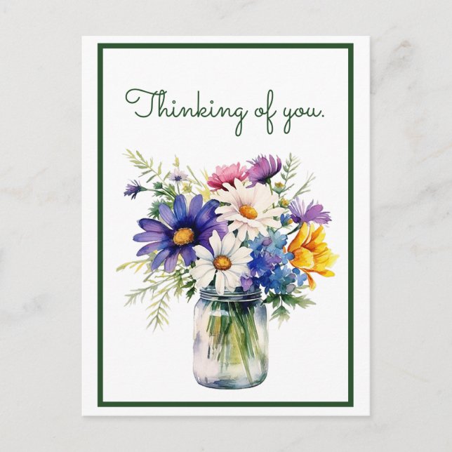 Postal Pensar en ti Personalizar de las flores acuáticas (Anverso)