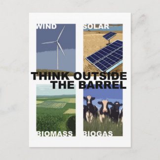 Postal Pensar fuera del barril