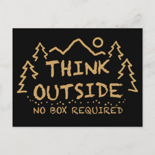Postal Pensar fuera, no se requiere caja