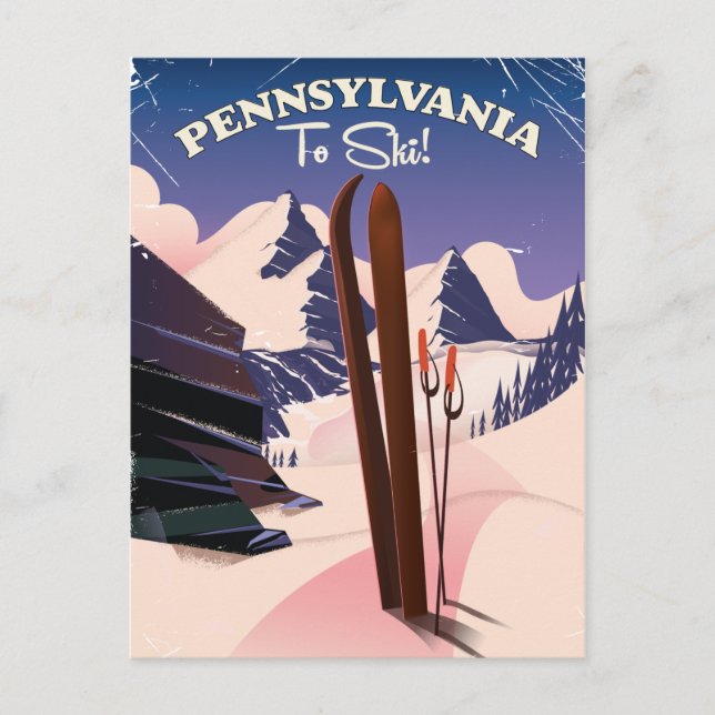 Postal Pensilvania para esquiar (Anverso)