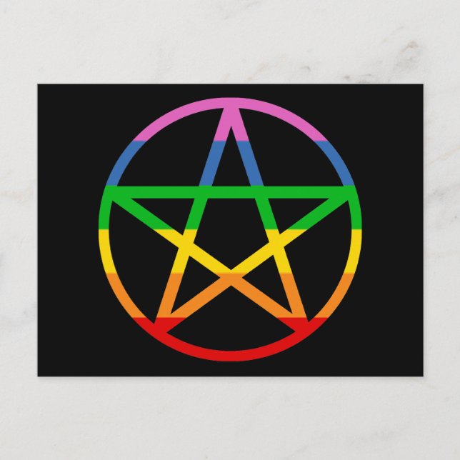 Postal Pentáculo arcoiris (Anverso)