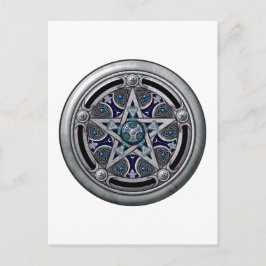 Postal Pentáculo Pagan Plateado Feminino