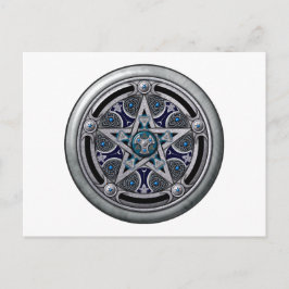 Postal Pentáculo Pagan Plateado Feminino
