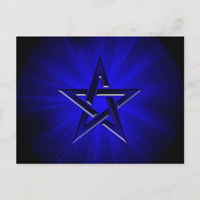 Postal Pentagram azul omnipresente (Anverso)