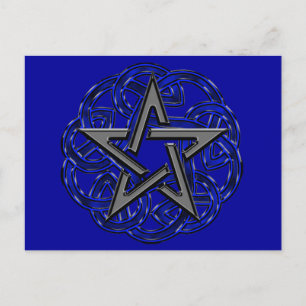 Postal Pentagram Celta Azul y Negro