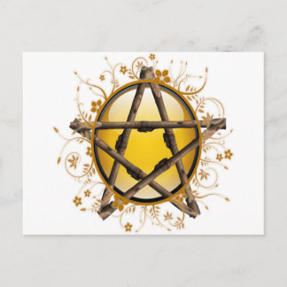 Postal Pentagrama de flores
