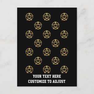 Postal Pentagrama negro y dorado
