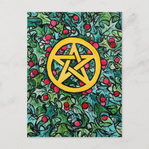 Postal Pentagrama Pagano de Yule