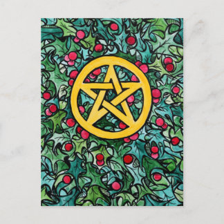 Postal Pentagrama Pagano de Yule