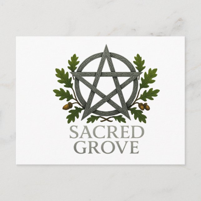 Postal Pentagrama Wiccano del Bosque Sagrado  (Anverso)
