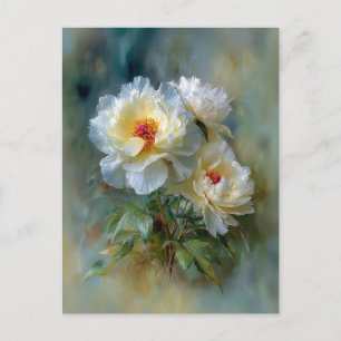 Postal Peonías Blancas Etéreas en Flor