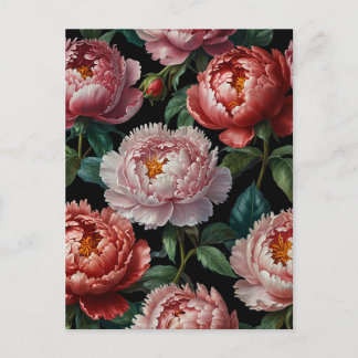 Postal Peonías rosadas