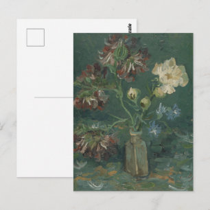 Postal Peonías y Delfines Azules de Van Gogh Arte