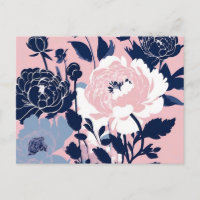 Peonías y Rosas Contraste Silueta Floral