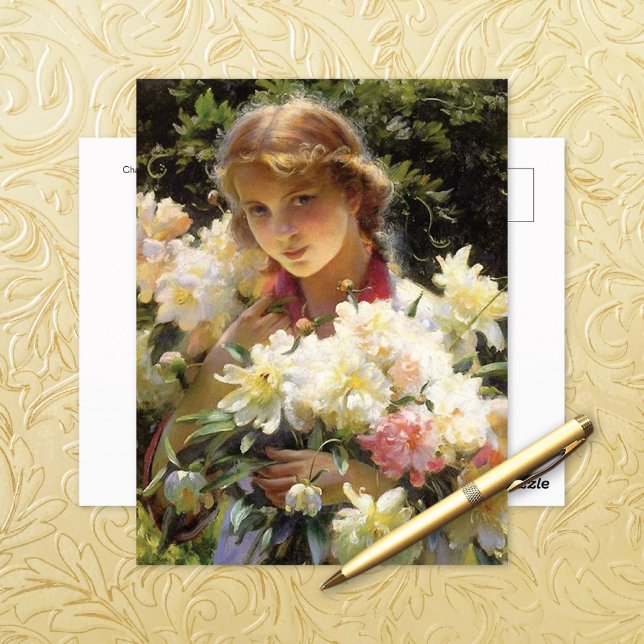 Postal Peonies Charles Courtney Curran (Subido por el creador)